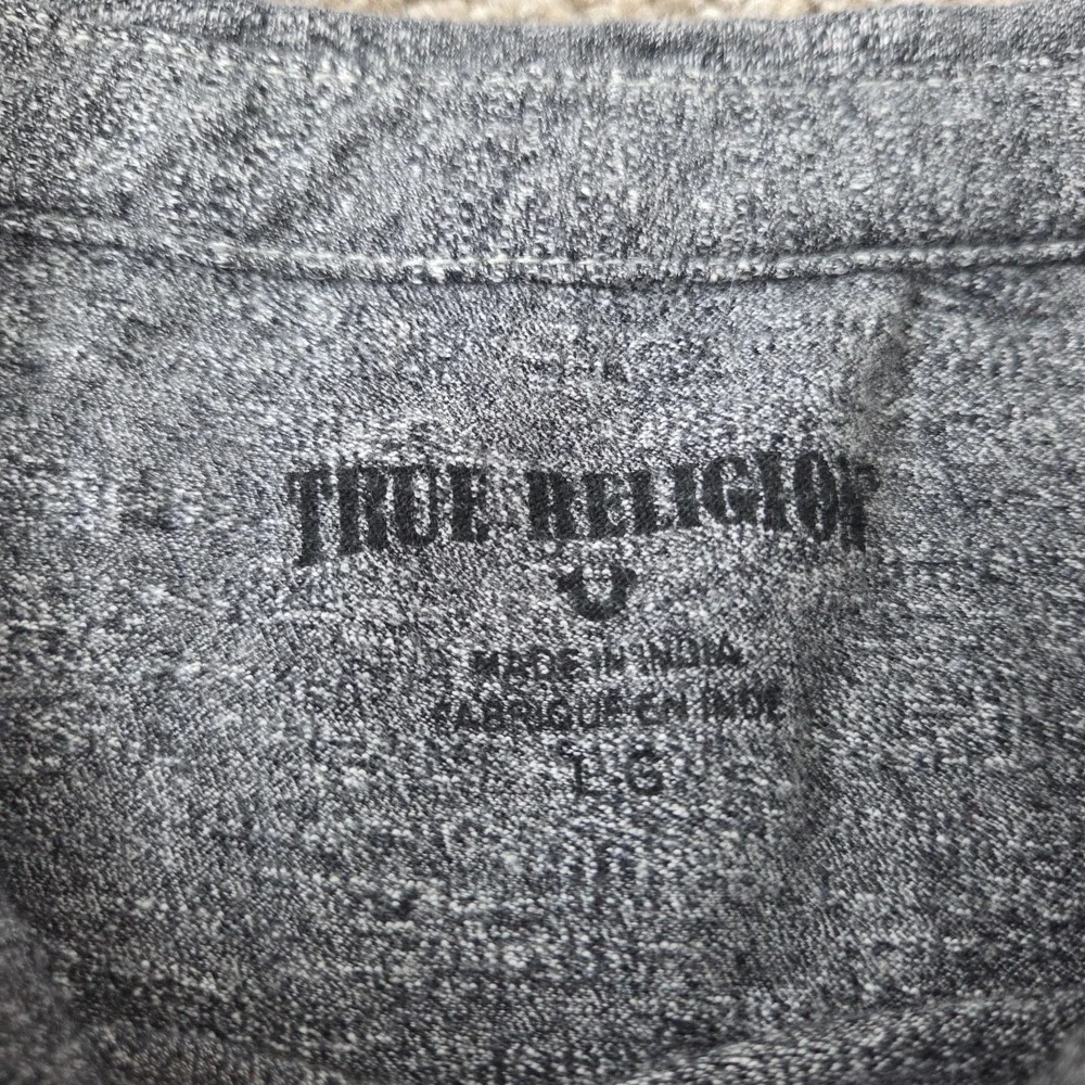 True‎ Religion Super T Pocket Tee Large Contrast Stitching Short Sleeve